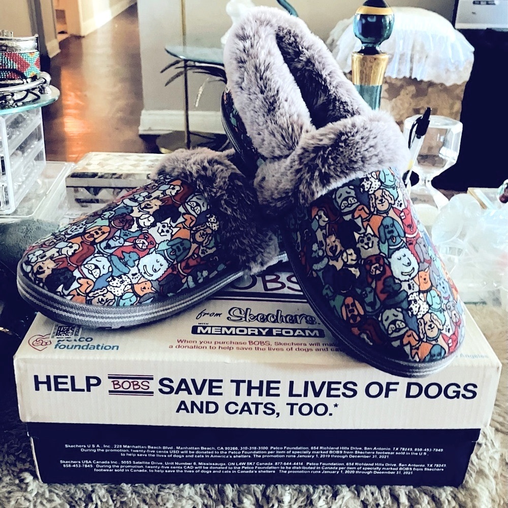 Skechers “Bobs” Memory Foam Pooch Parade Shoes Slippers Size 9.5 New in Box - Picture 6 of 6